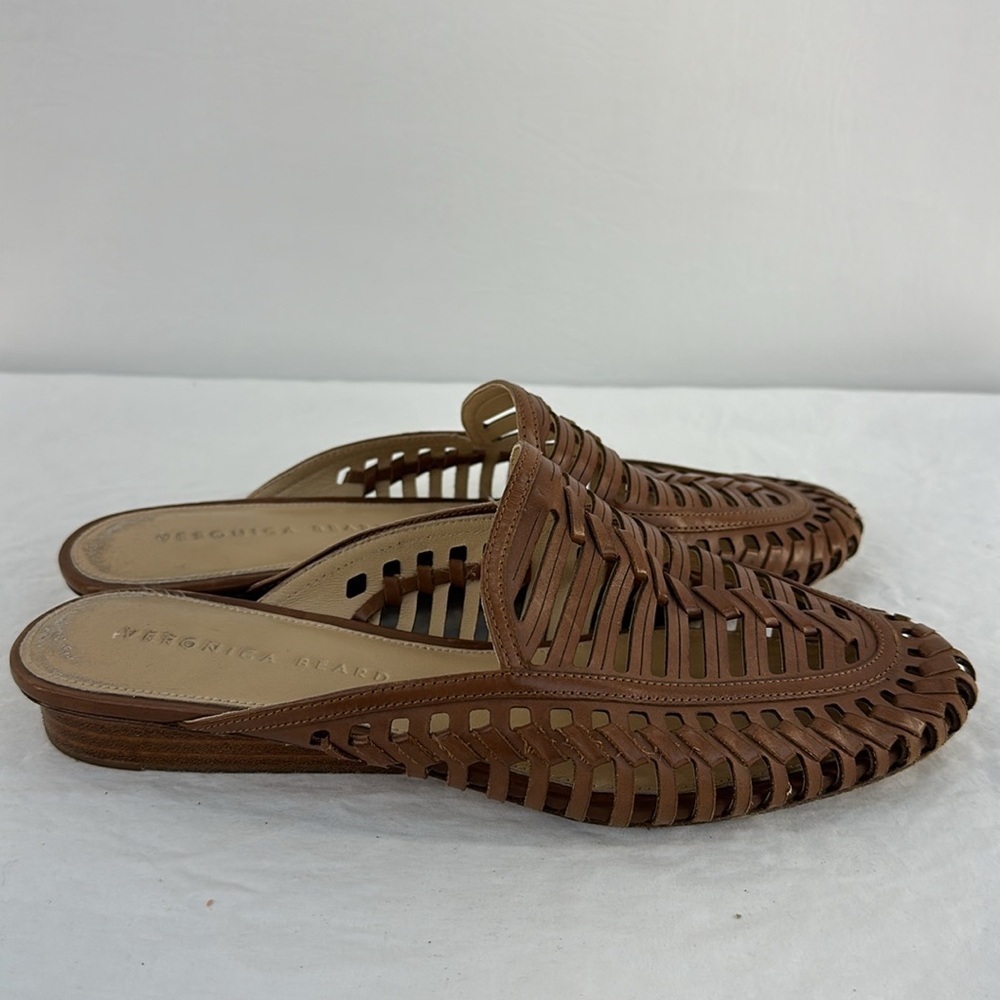 Veronica Beard  Caged Albani Woven Leather Mules, 7.5 - Picture 3 of 9